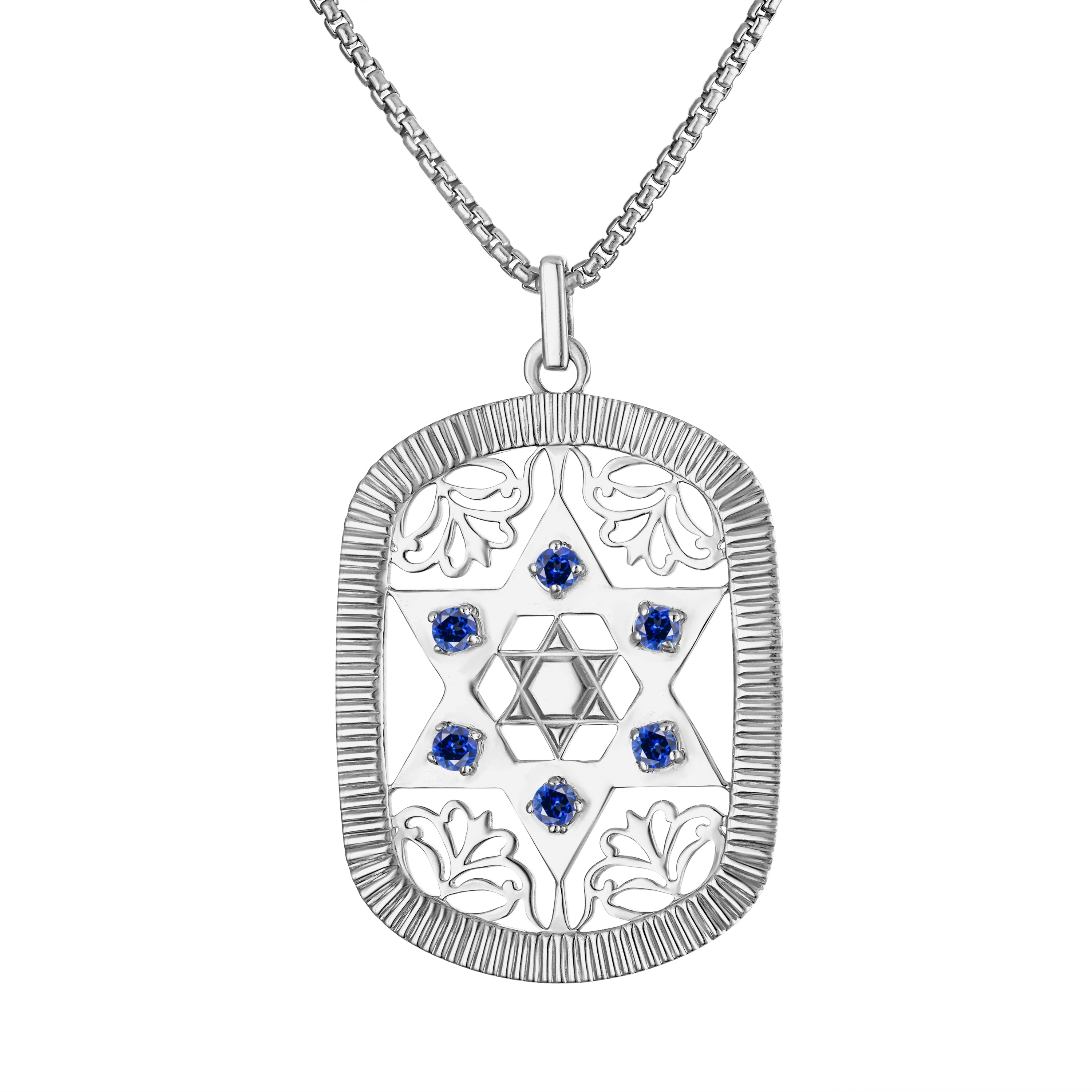 Sterling offers Silver Star Of David Dog-Tag Style Necklace