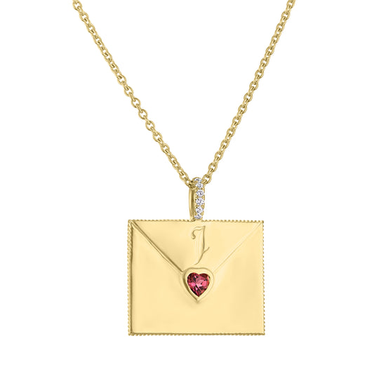 Dara Love Letter Large Heart Seal Necklace