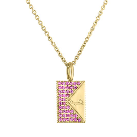Dara Love Letter Mini Pavé Charm Necklace