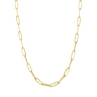 Yellow gold chubby paper clip chain.