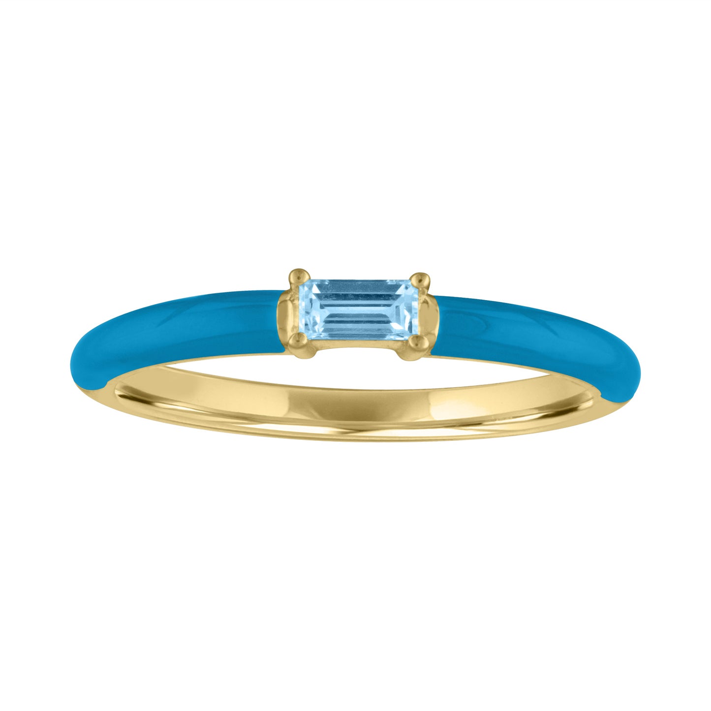 Yellow gold skinny band with blue enamel and aquamarine baguette in the center.jpg