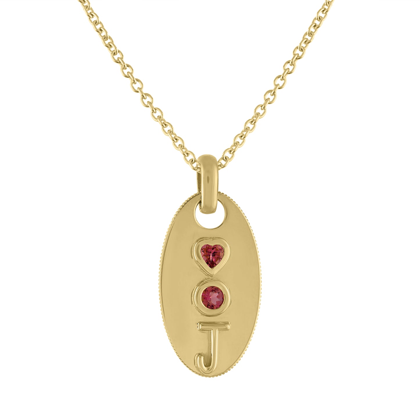 Dara Oval Initial Dog Tag Necklace