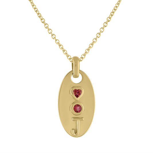 Dara Oval Initial Dog Tag Necklace