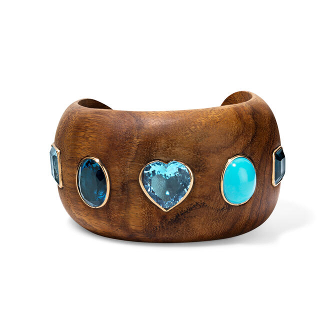 Milestones by AB for My Story: Wide Mixed Blue Gemmy Wood Cuff