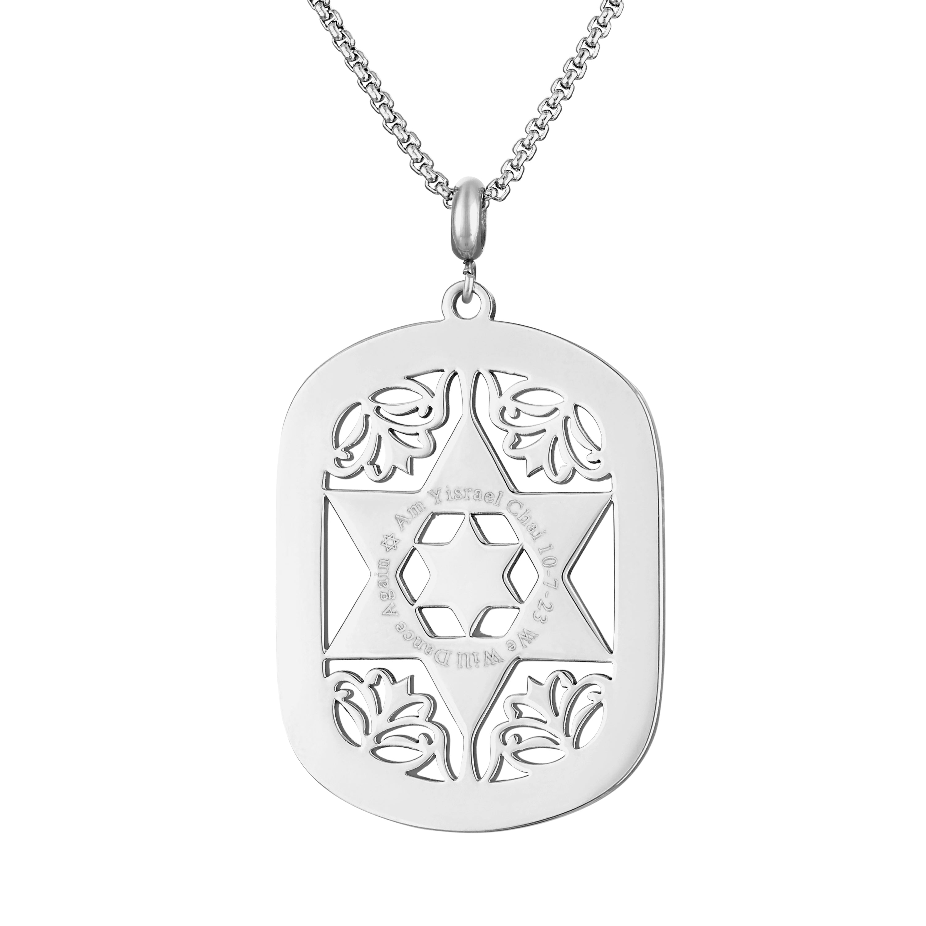 Small Jaime Star of David Dog Tag Necklace (Sapphire Crystal) – My