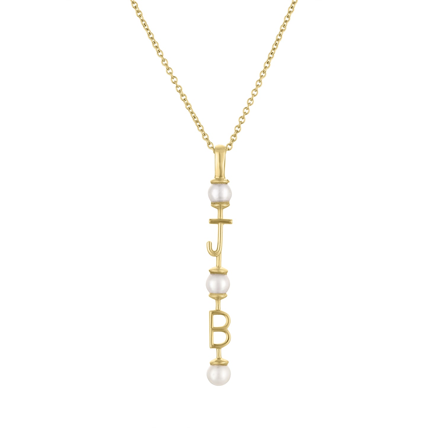 Pearla Two Letter Pendant Necklace