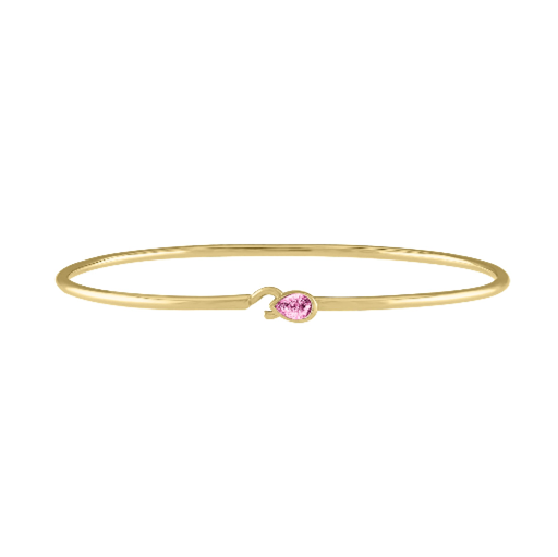 Lizzo Wire Bangle Bracelet- Pink Sapphire
