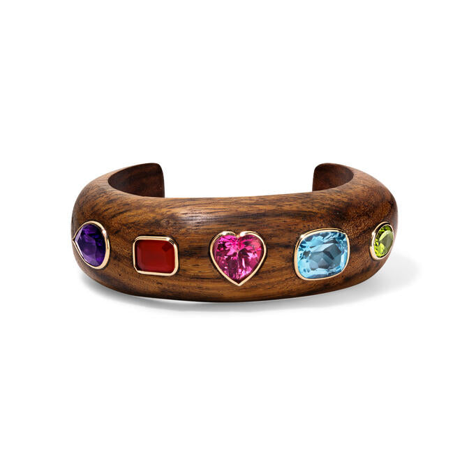Milestones by AB for My Story: Narrow Multi-Color Gemmy Wood Cuff