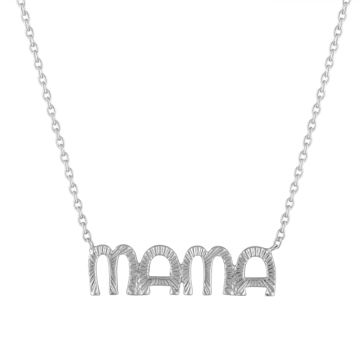 White gold mama necklace with fluting.