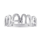 White gold mama ring with fluting. 