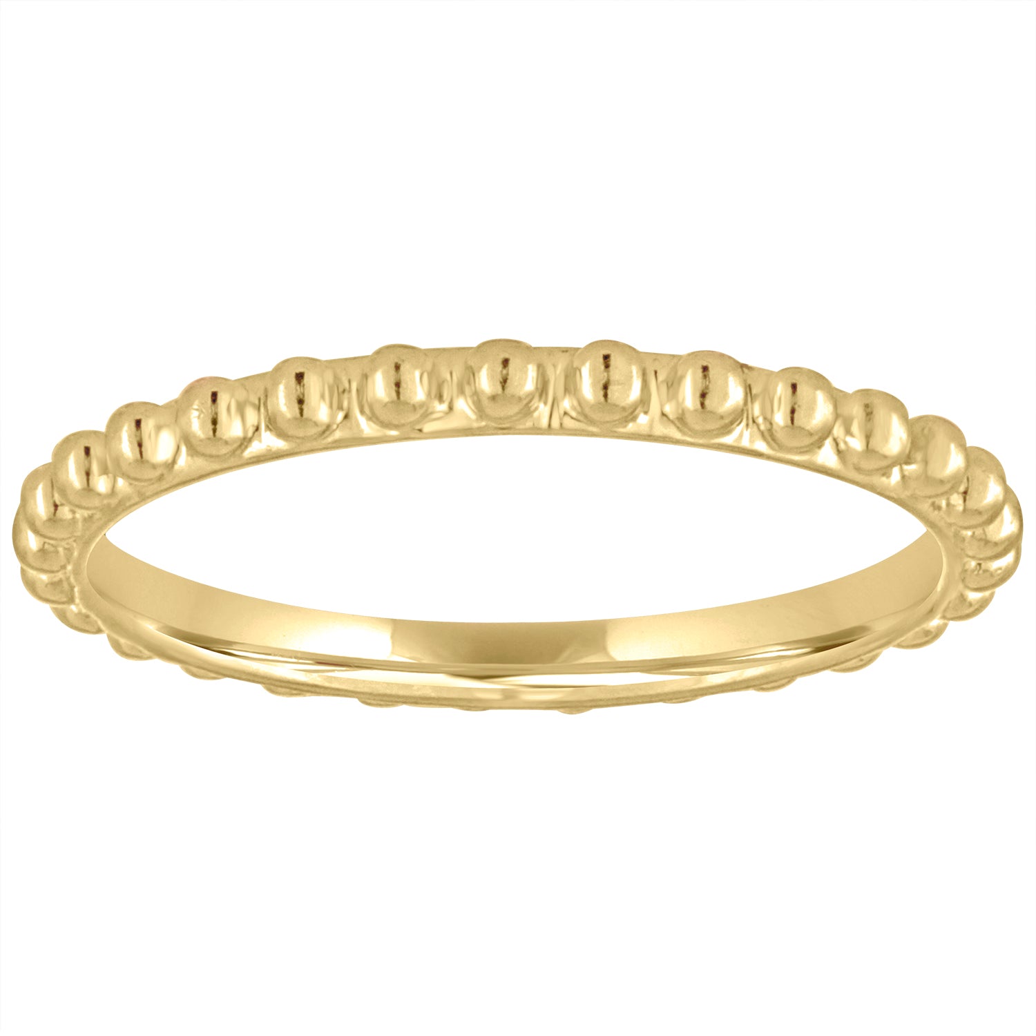 Yellow gold beaded skinny band.